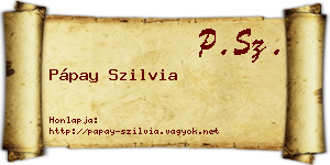 Pápay Szilvia névjegykártya